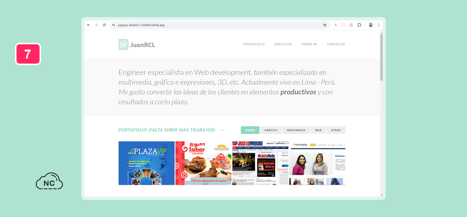 Puedes publicar diferentes tipos de proyectos en Netlify Proyecto en línea alojado en los servidores de Netlify