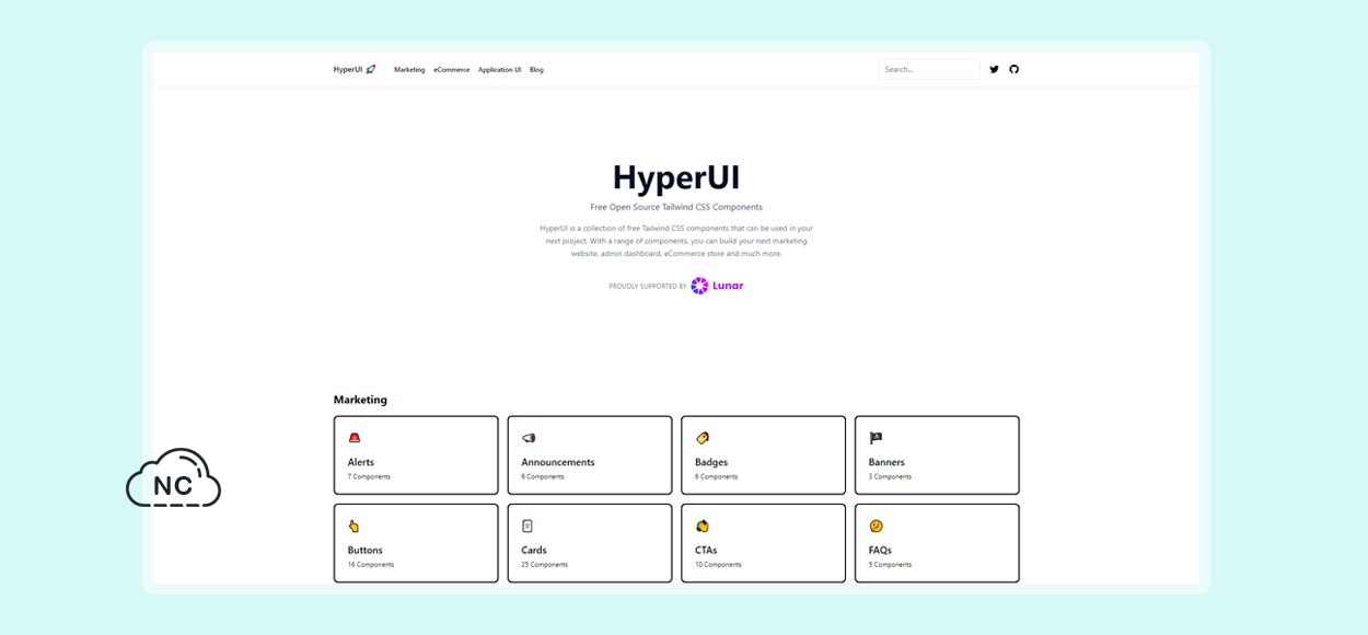 Ejemplo de componente de HyperUI