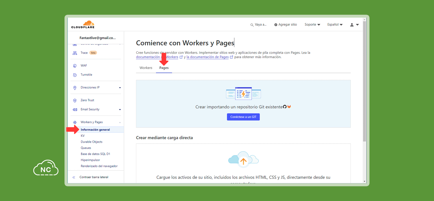 Crear una web en Cloudflare toma solo unos minutos Opciones para crear una nueva página web en Cloudflare