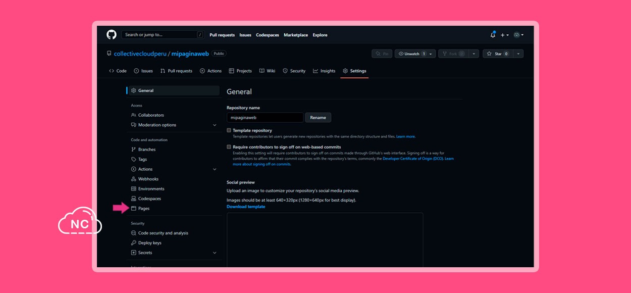 Estoy usando el modo oscuro en GitHub Botón para ingresar a GitHub Pages