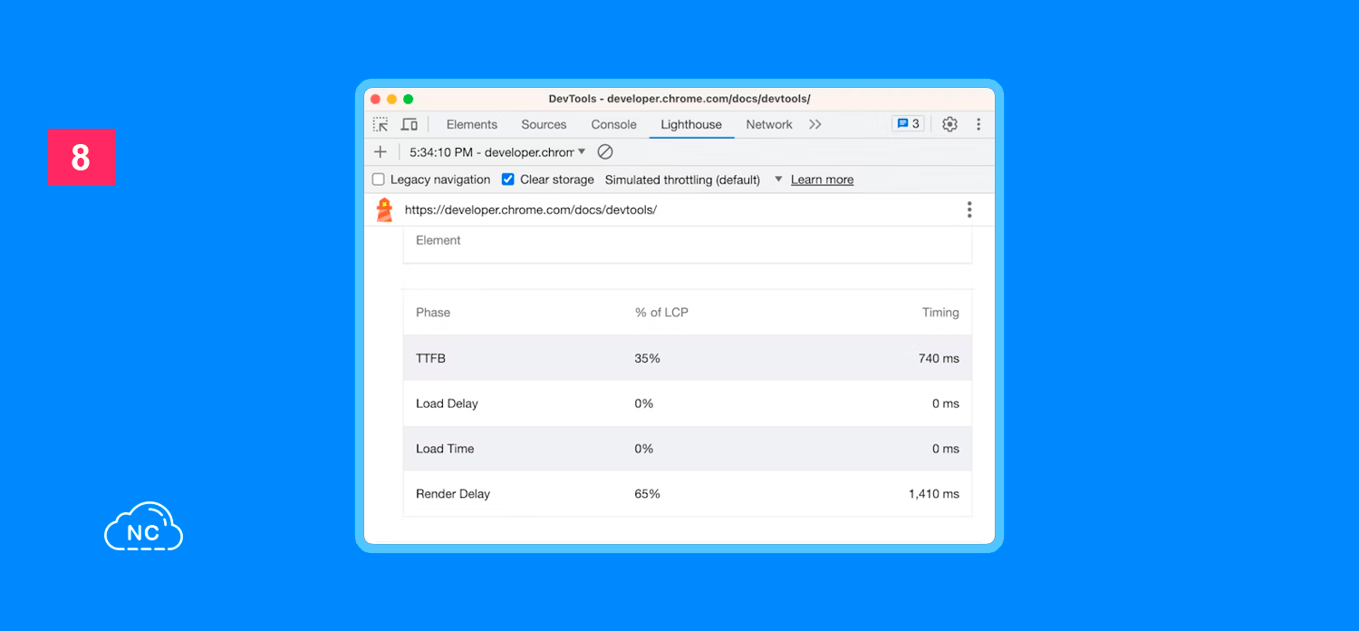 Chrome DevTools 115 usa Lighthouse 10.20.0 Panel Lighthouse de Chrome DevTools