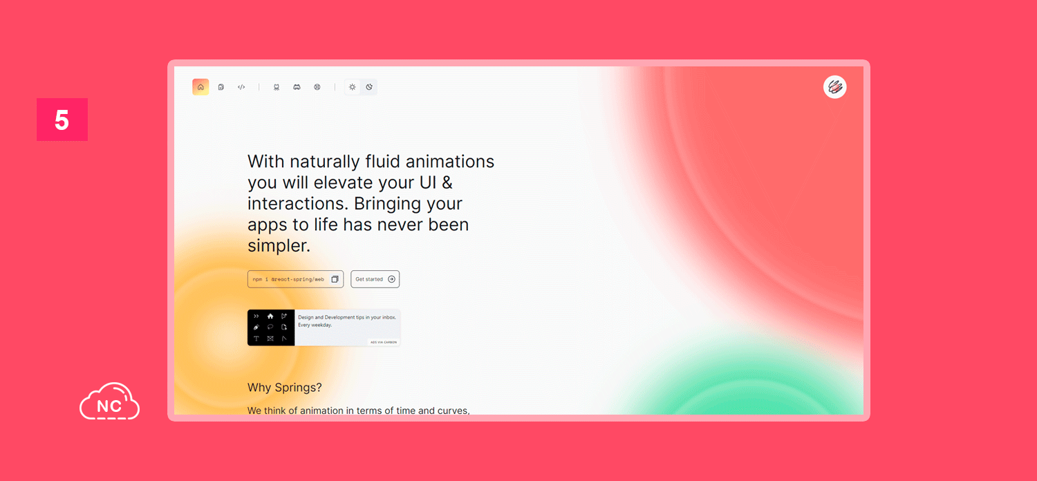 React-spring es una de las librerías más populares para animación en React JS Sitio Web de la librería React-spring