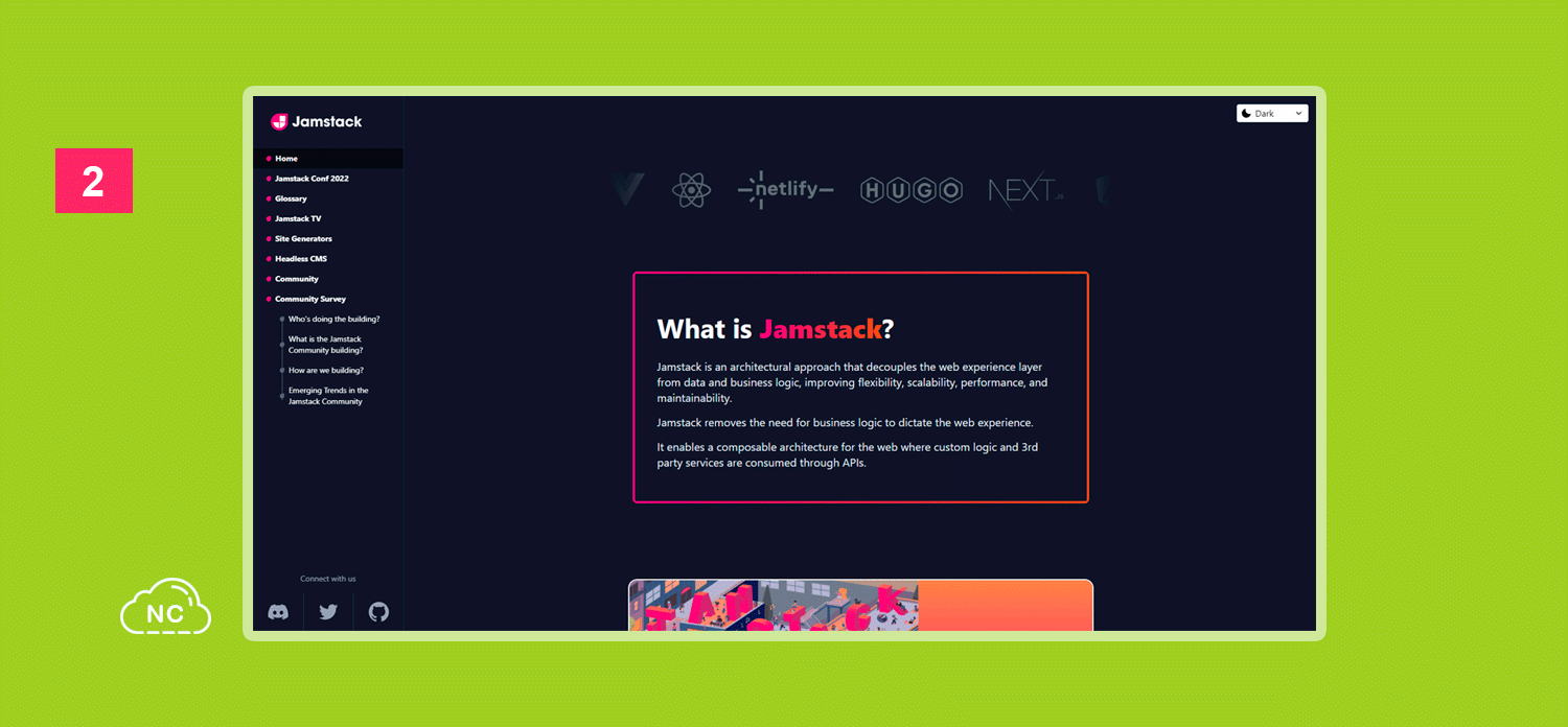 La arquitectura Jamstack cambia la lógica del desarrollo web común Sitio web de Jamstack