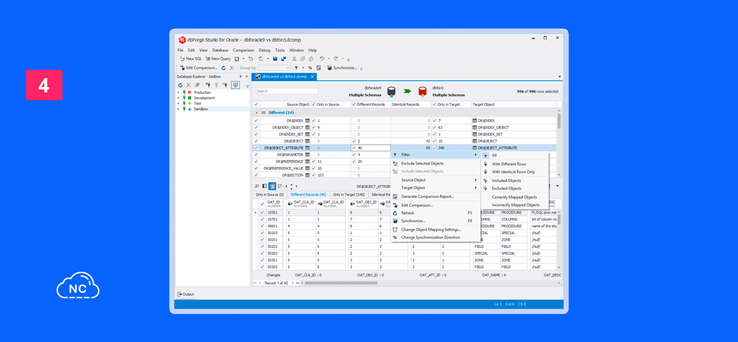 dbForge studio tiene tres ediciones pagas diferentes: Standard, Professional y Enterprise GUI de dbForge Studio for Oracle