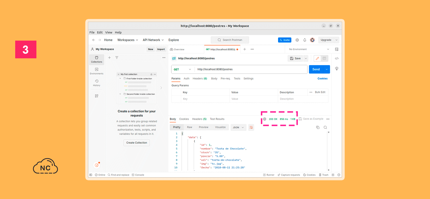 La API REST debe tener soporte para el método GET GUI de Postman
