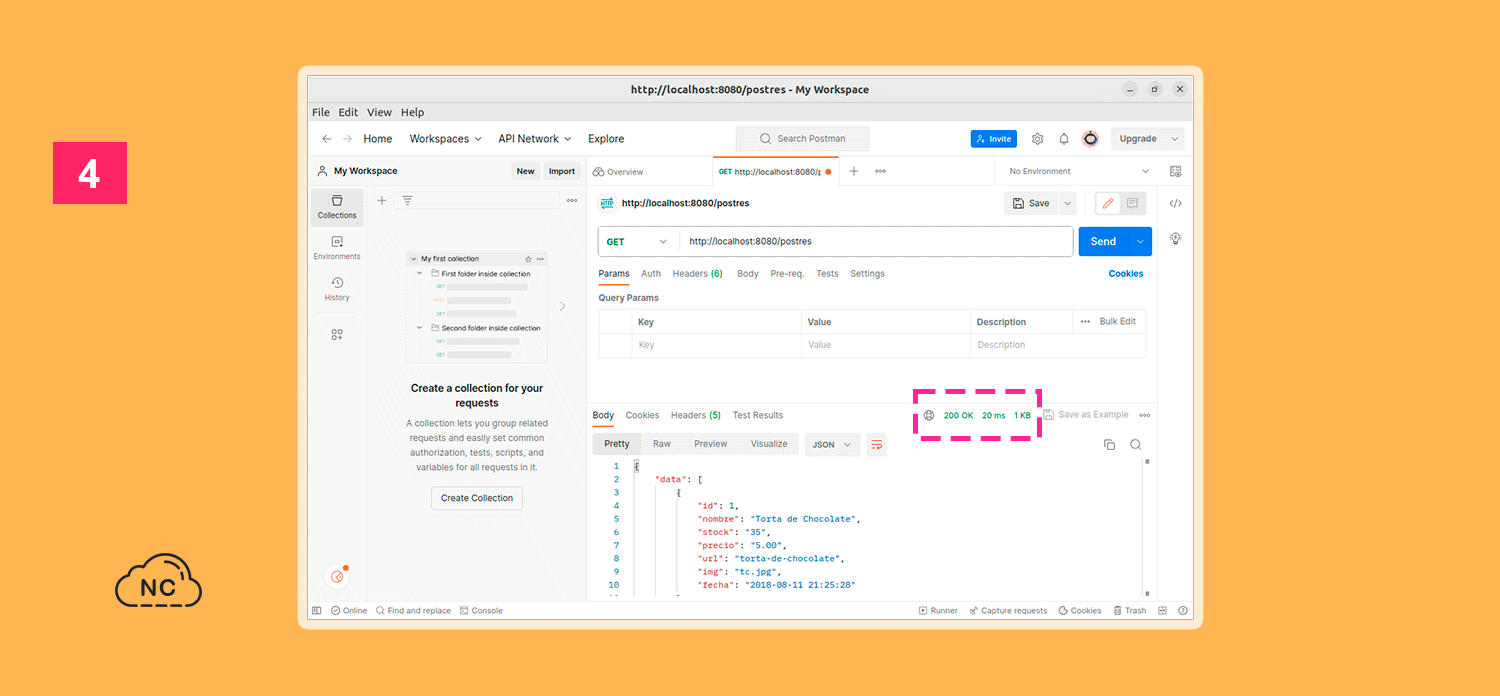 Redis cachea los datos Herramienta Postman