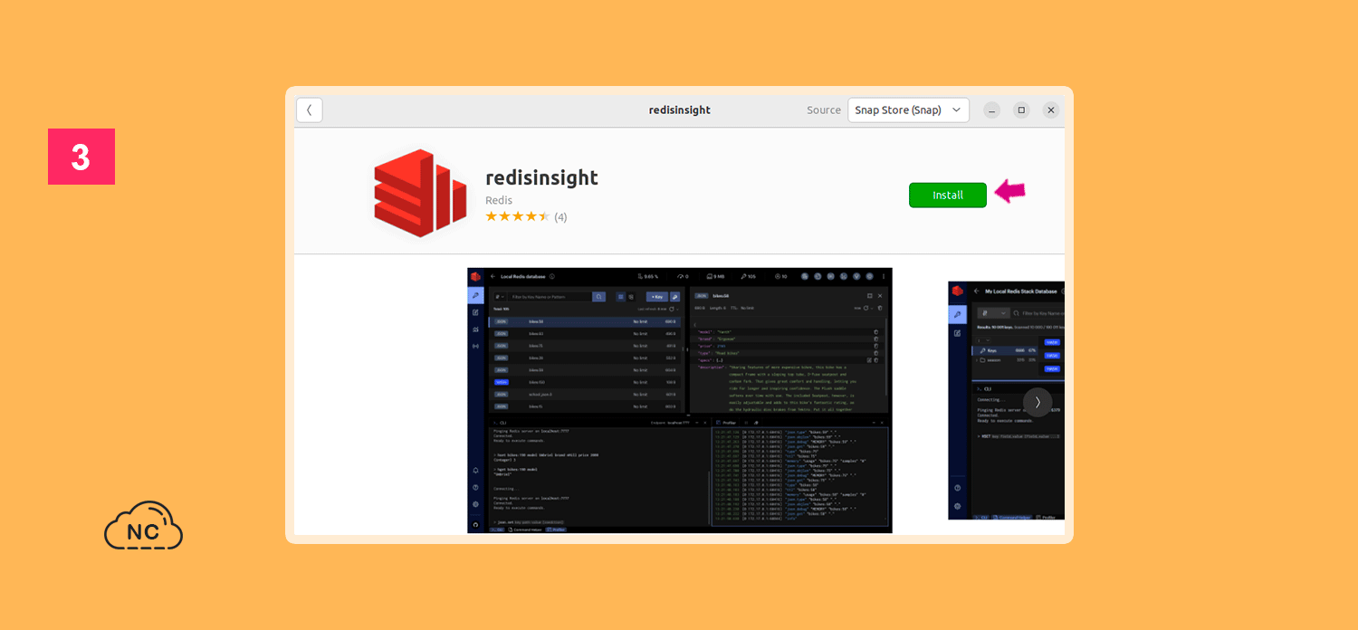 Puedes usar comandos para instalar redisinsight, pero la forma más rápida de instalarlo es mediante Ubuntu Software Pagina de redisinsight en Ubuntu Software