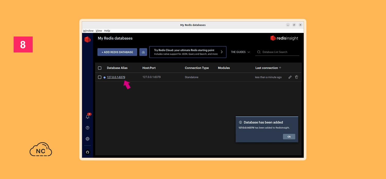 También puedes añadir una base de datos con un puerto diferente Listado de base de datos en redisinsight