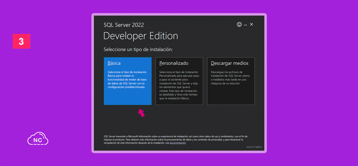 Si conoces las otras opciones puedes manejarlas, de lo contrario no las toques Ventana de inicio de instalación de Microsoft SQL Server
