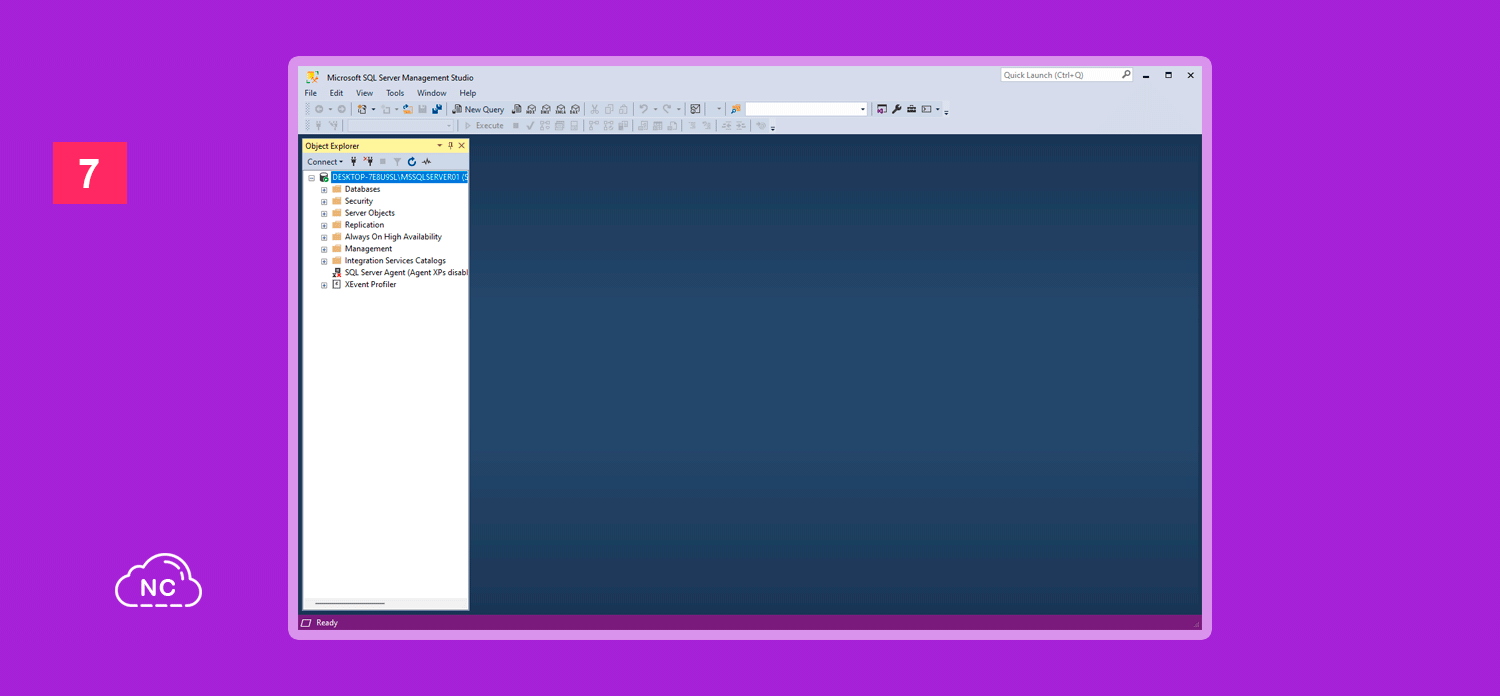 Cada ves que ingreses a SQL Server Management Studio (SSMS) verás esta interface Entorno de trabajao de SQL Server Management Studio (SSMS)