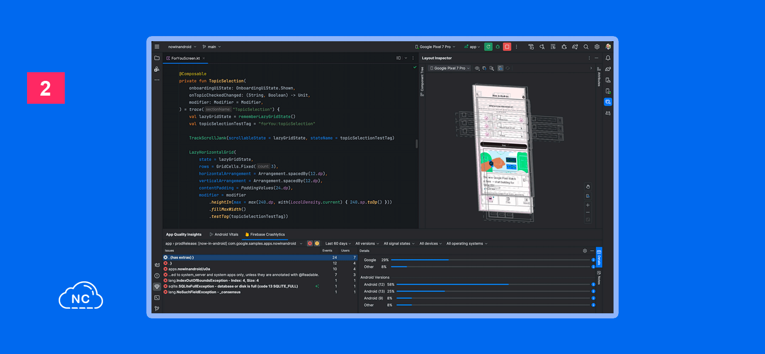 Con la nueva interface los desarrolladores tendrán menos distracciones Nueva interface de Android Studio Giraffe