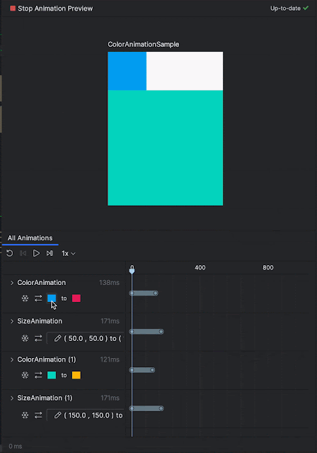 Android Studio es mejorado en cada nueva versión Compose Animation Preview en acción