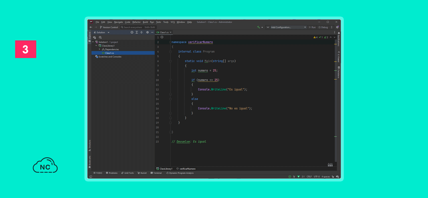 La experiencia en este editor es un poco similar a Android Studio Interface del editor de código Rider