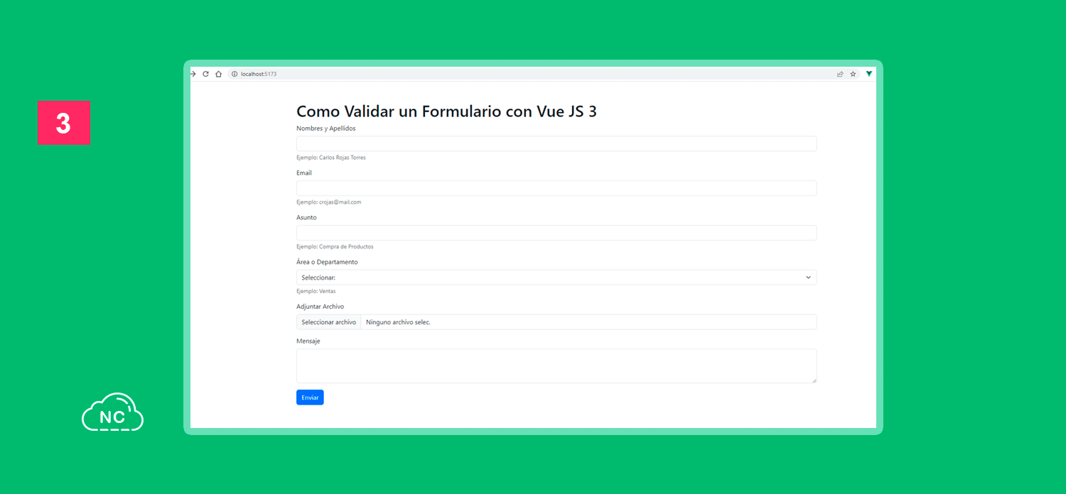 Este formulario usaremos para la validación Formulario HTML