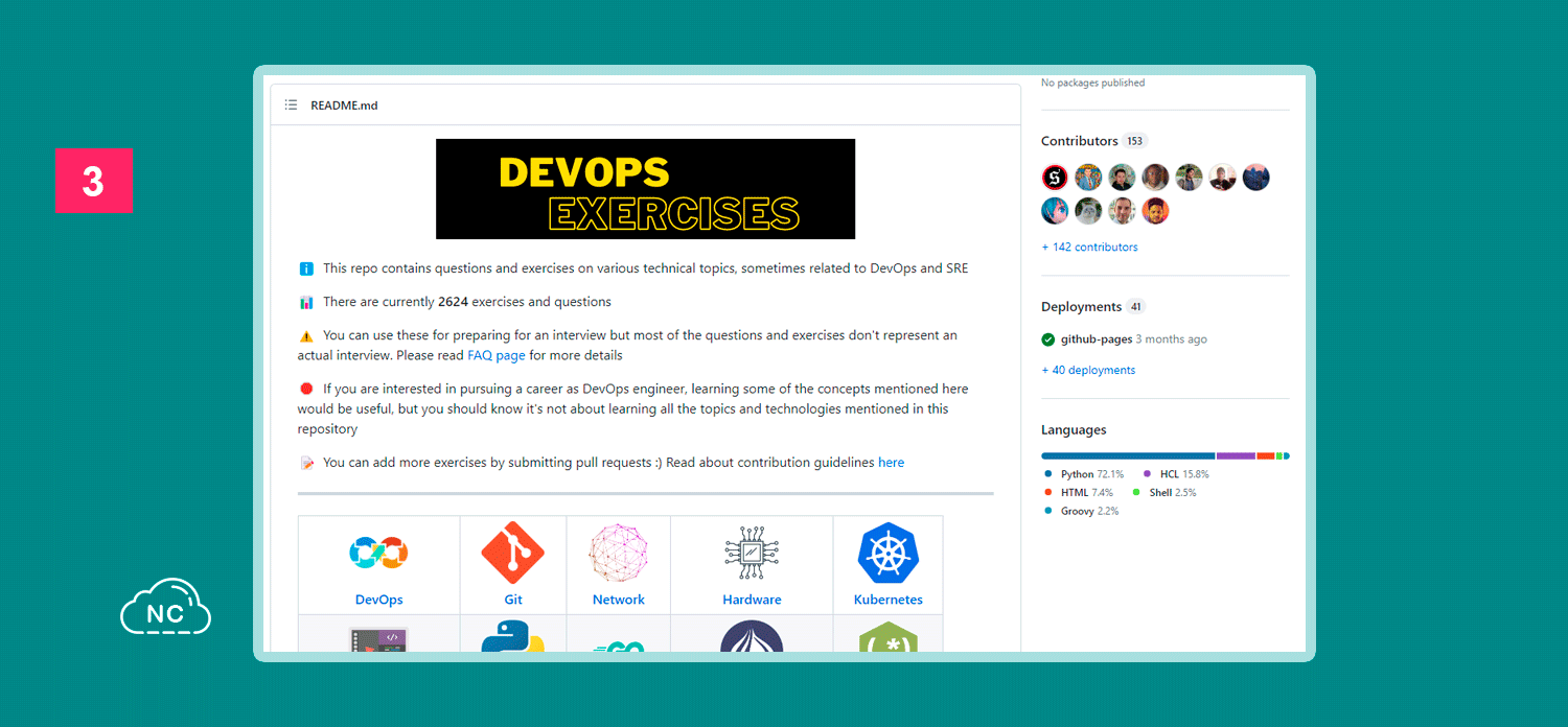 Recuerda prácticar mucho, eso te hará mejor profesional Repositorio de DevOps Exercises en GitHub