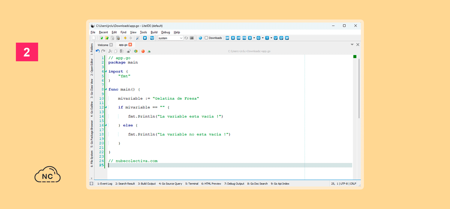 Si eres de los que les encanta estar en un ambiente de código puro, este editor es para tí Interface del editor de código LiteIDE X