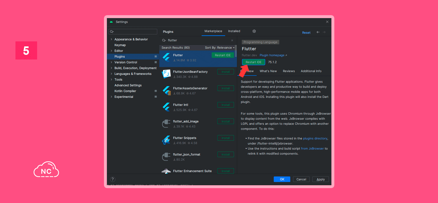 Android Studio y Flutter es una buena pareja para crear aplicaciones Android Plugin de Dart y Flutter instalados correctamente