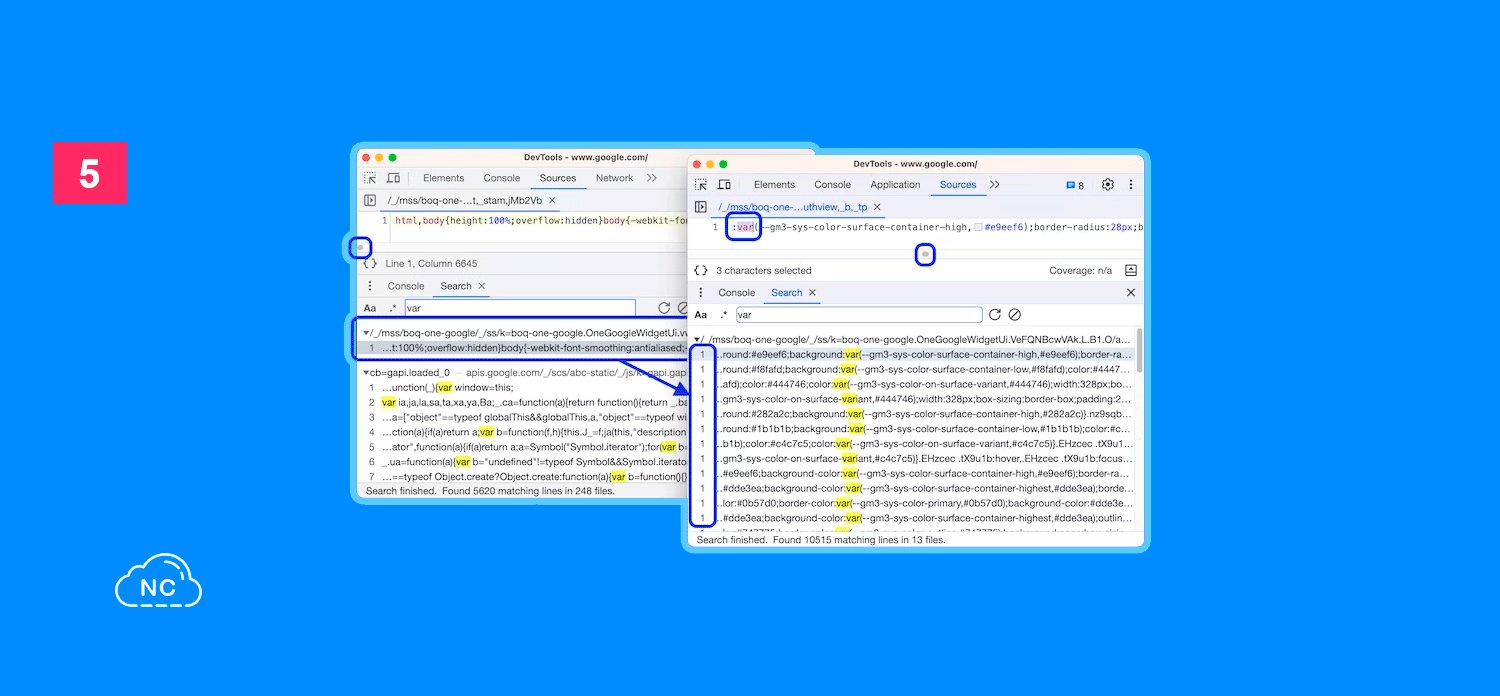Existen muchas webs que usan contenido minimizado como archivos CSS y JavaScript Mejoras en la búsqueda en el Panel Sources en DevTools