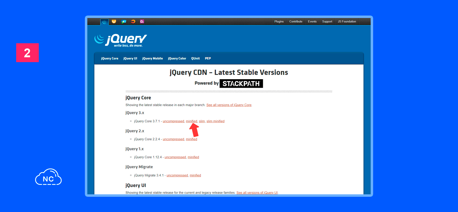 En el CDN de jQuery puedes encontrar varias versiones de jQuery Página oficial del CDN de jQuery para aprender a Como Usar jQuery en WordPress Rápidamente