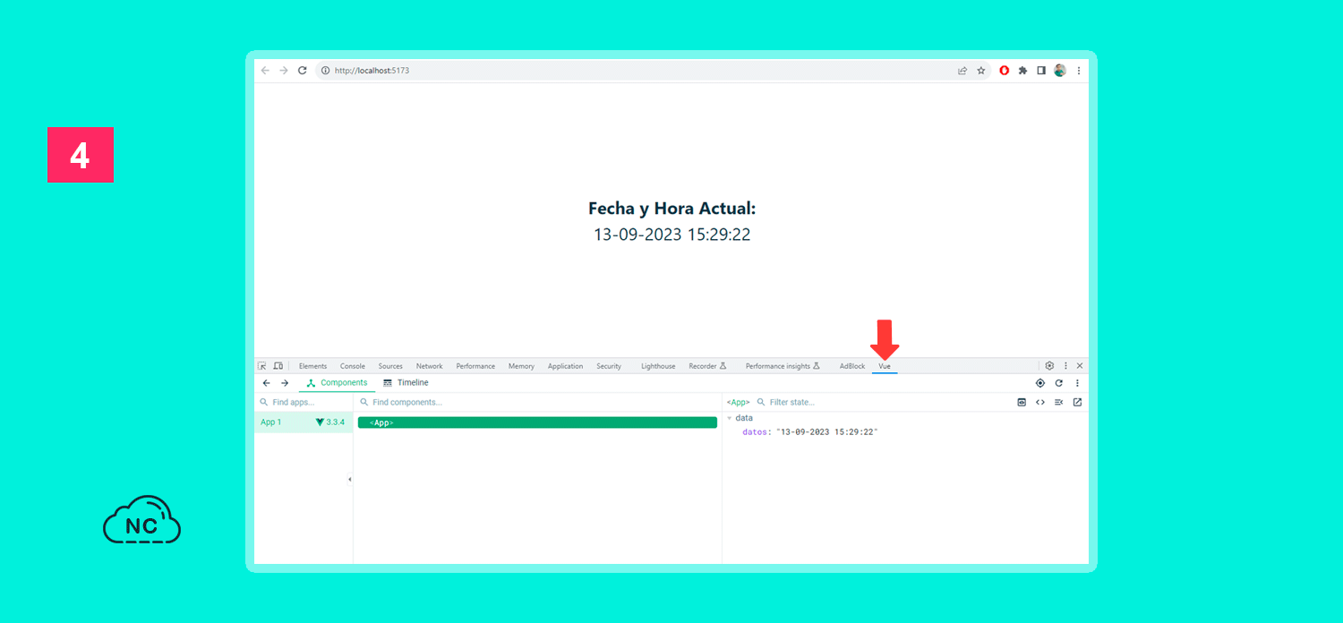 Recuerda que como todo en un principio, te costará dominarlo, ve poco a poco Panel de las Vue DevTools en Google Chrome
