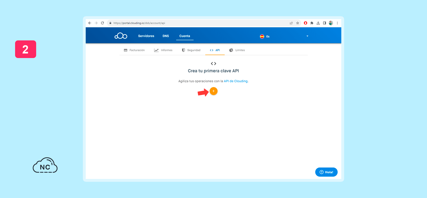 Puedes crear más de una API KEY Panel para crear una API KEY en Clouding