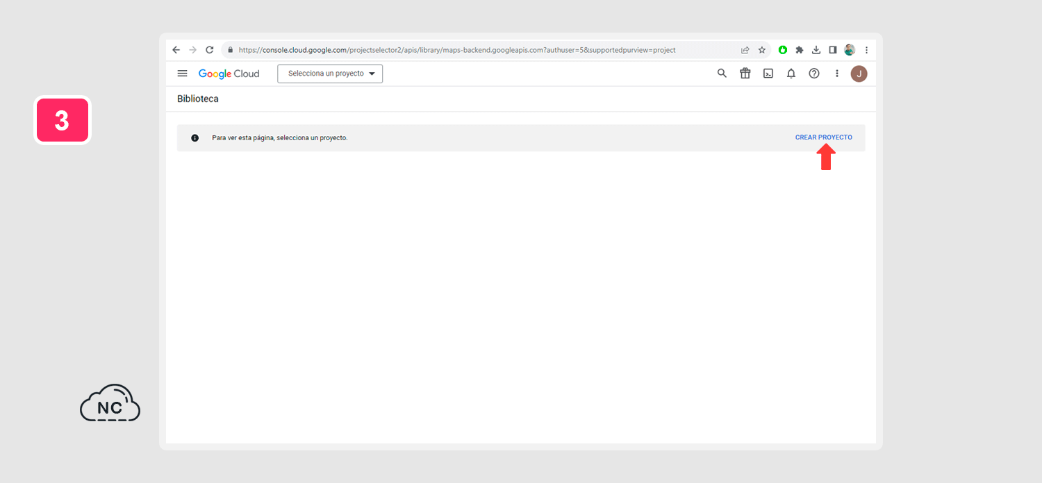 Puedes crear ciertas cantidades de proyectos en Google Cloud Crear proyecto en Google Cloud