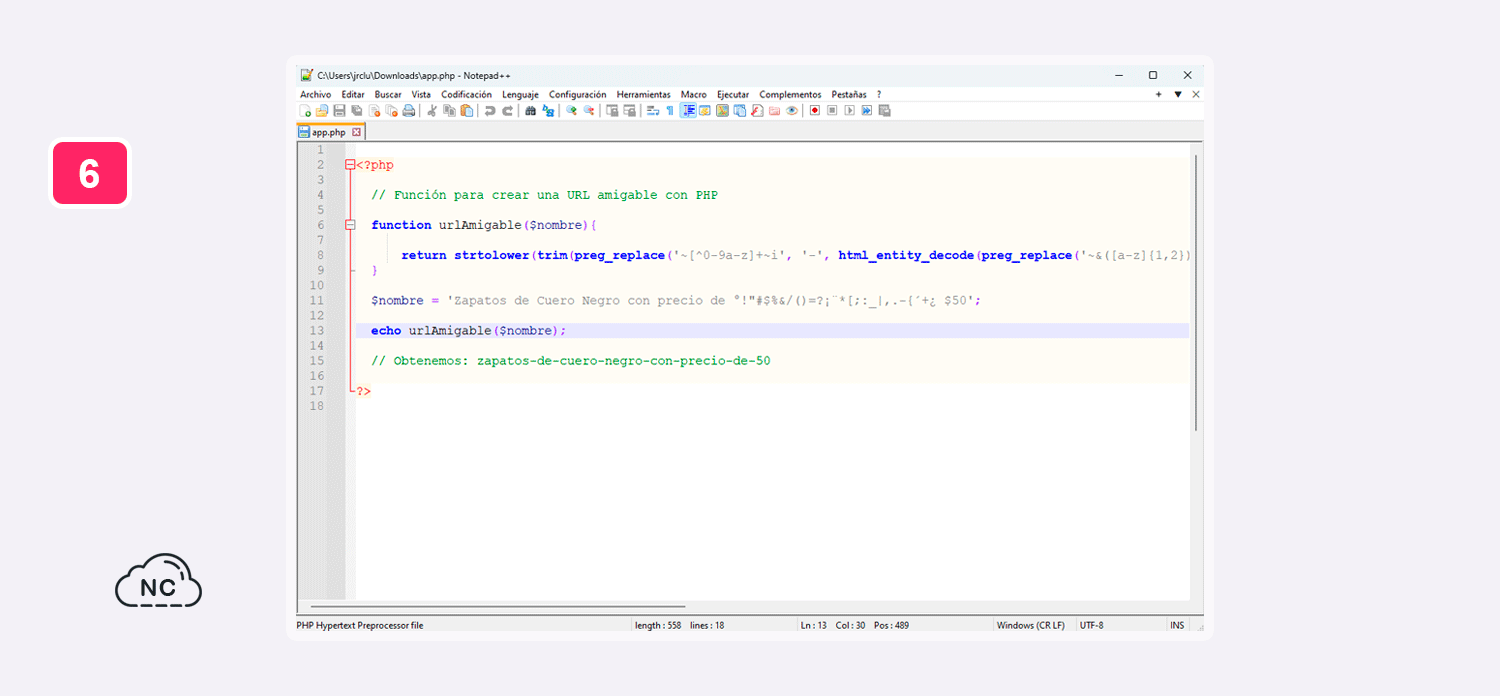 La sencillez de este editor es sublime Editor de código Notepad ++