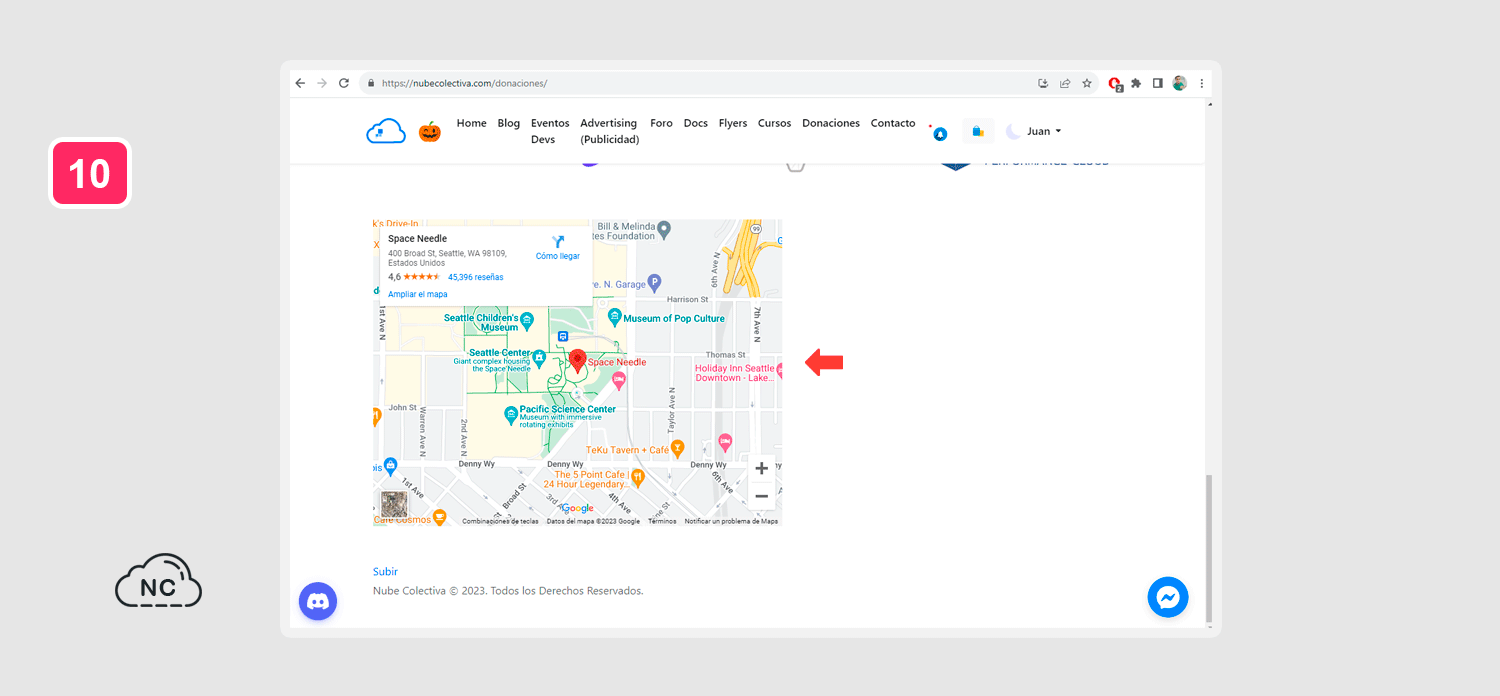 Nuestro mapa de Google Maps funcionando sin problemas Mapa de Google usando la API de Google Maps