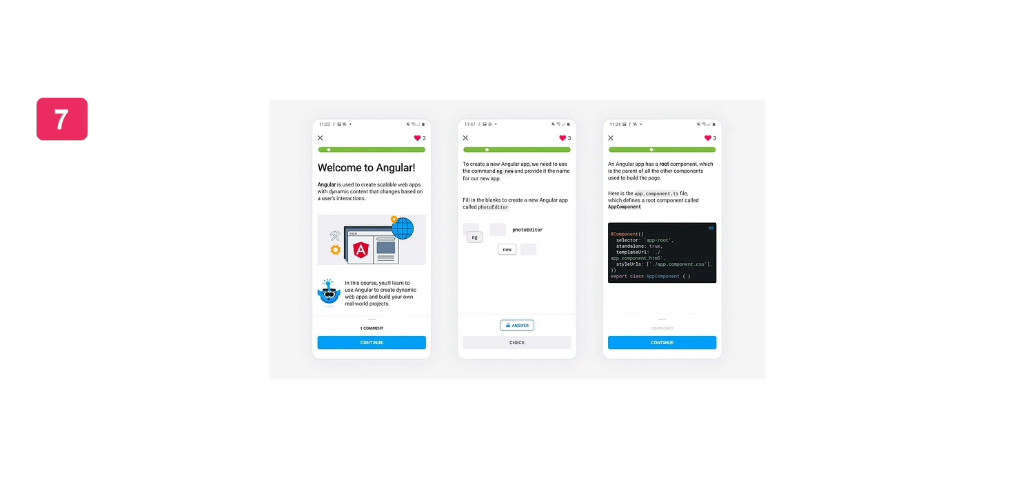 Aprovecha los recursos que Angular brinda para capacitarte Curso de Angular en la plataforma Sololearn