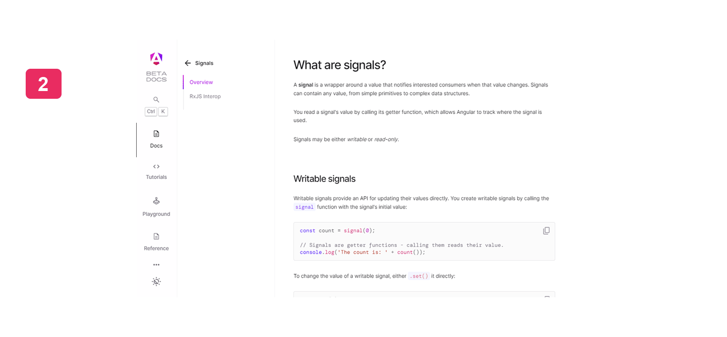 Poco a poco Angular está mejorando varios aspectos Información sobre Signals en la documentación de Angular