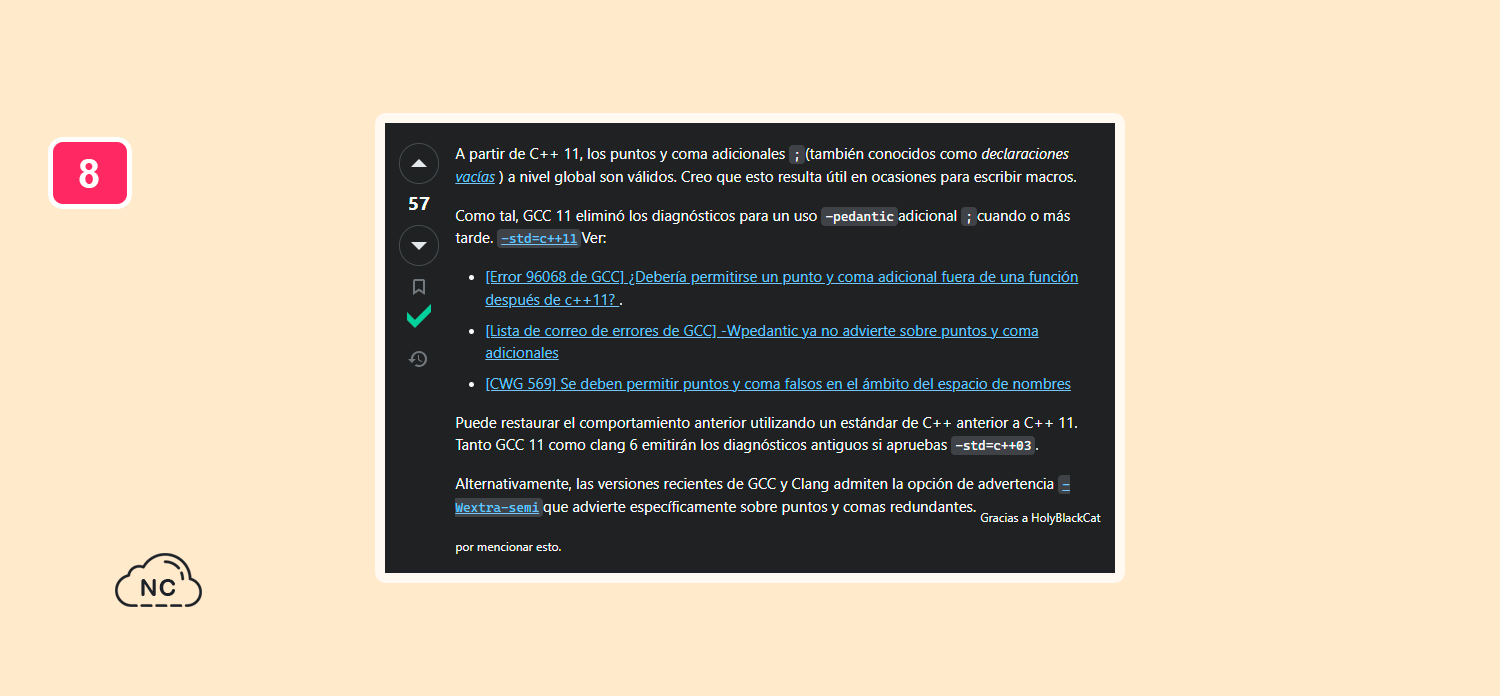 El lenguaje de programación C++ tiene muchos años en el área de programación Respuesta del usuario Brian61354270 a la consulta del usuario jerin en Stack Overflow