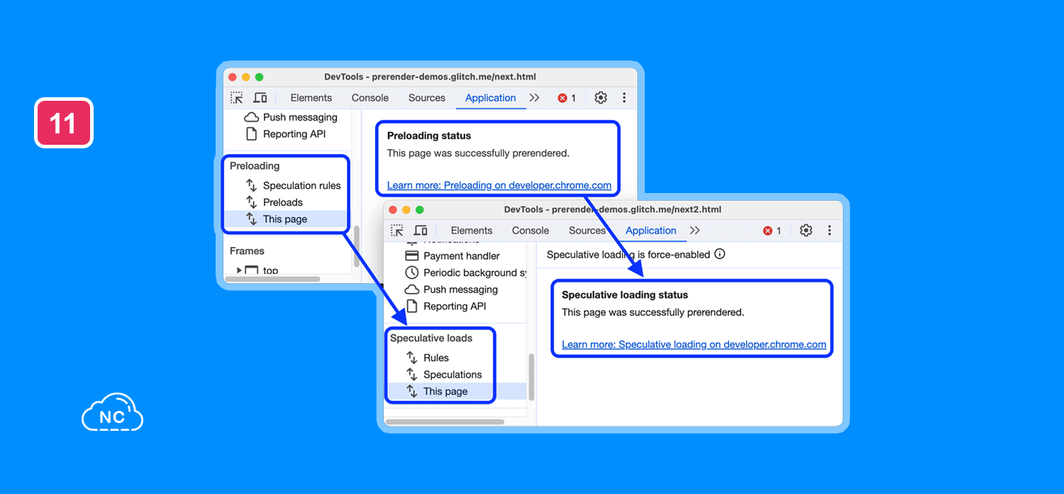 Google siempre está creando nuevas formas de optimizar la velocidad de las webs Ventana Speculative loads del panel Application