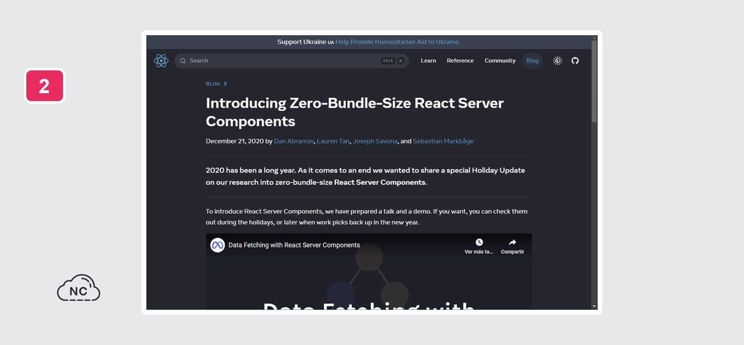 Hasta la fecha de este post los componentes en el servidor de React aún está en investigación Articulo sobre componentes React en el servidor en el blog oficial de React