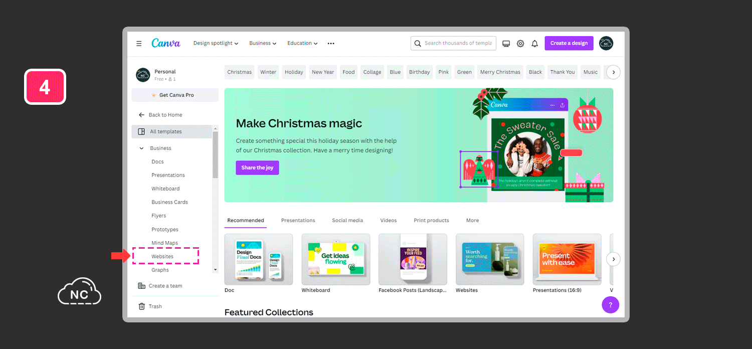 Desde este punto ya comenzamos a crear una página web sin saber programar Opción de la categoría Websites de la sección Templates
