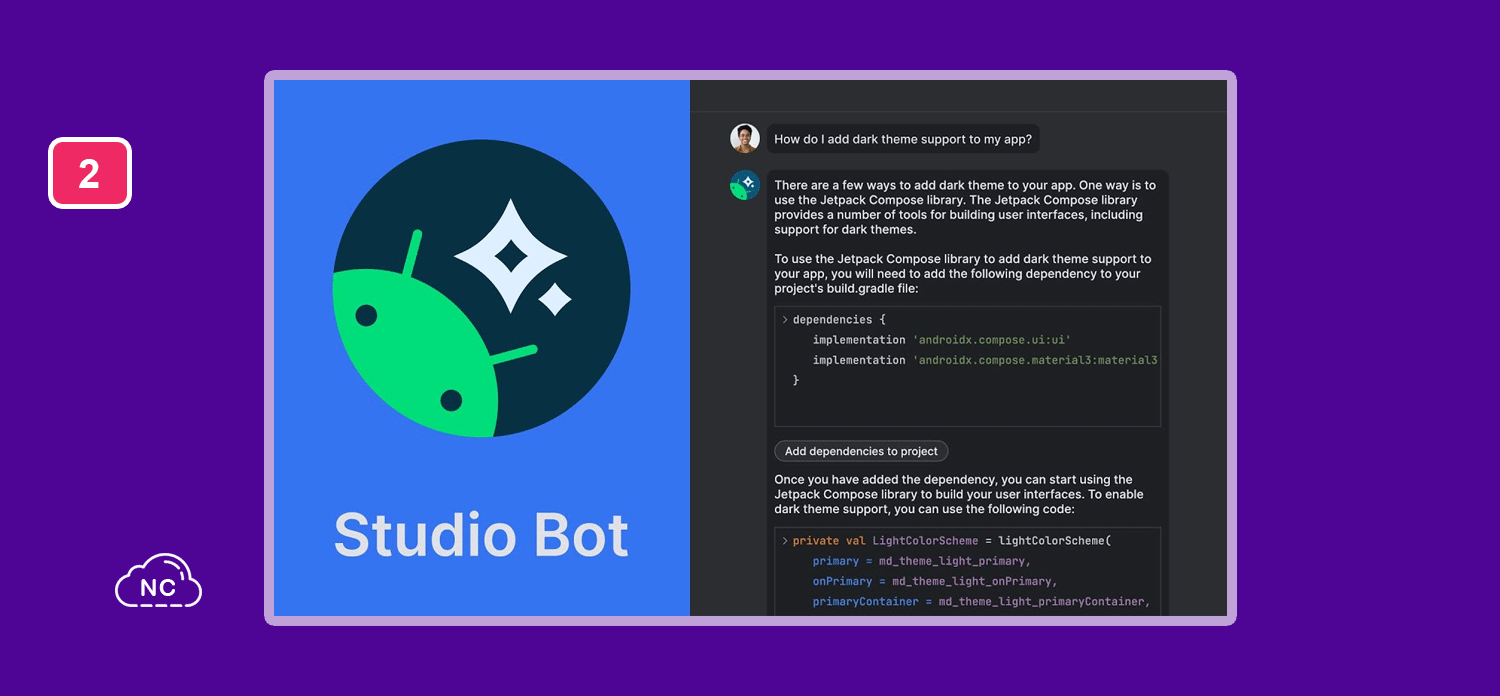 Studio Bot hace uso de modelos propios de inteligencia artificial de Google Studio Bot de Android Studio funciona con inteligencia artificial