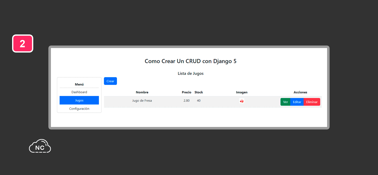 Puedes usar tu framework CSS favorito Vista principal para listar todos los registros desde la base de datos