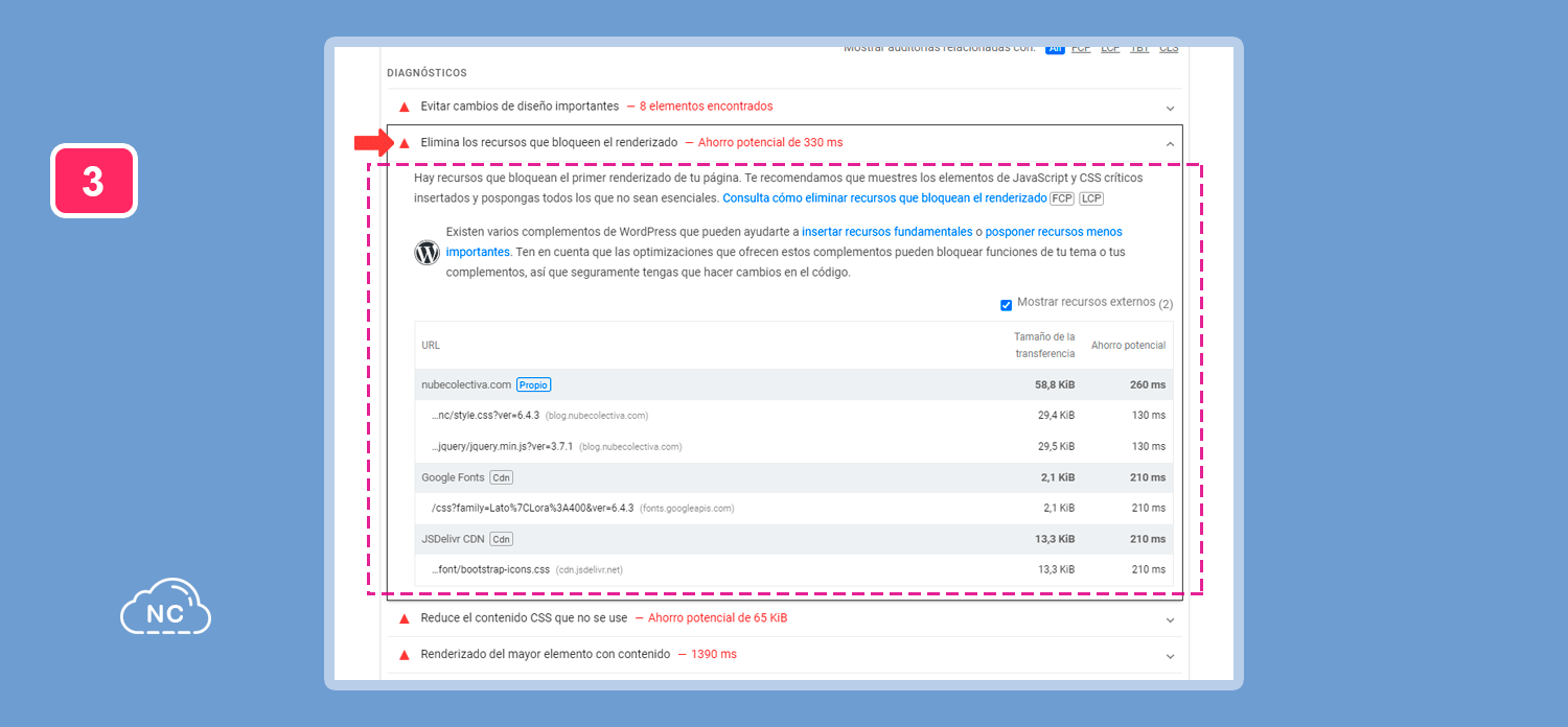 Esta herramienta ayuda a que una web creada con WordPress, Joomla, Drupal, etc. cargue más rápida Correcciones para que la web cargue más rápida