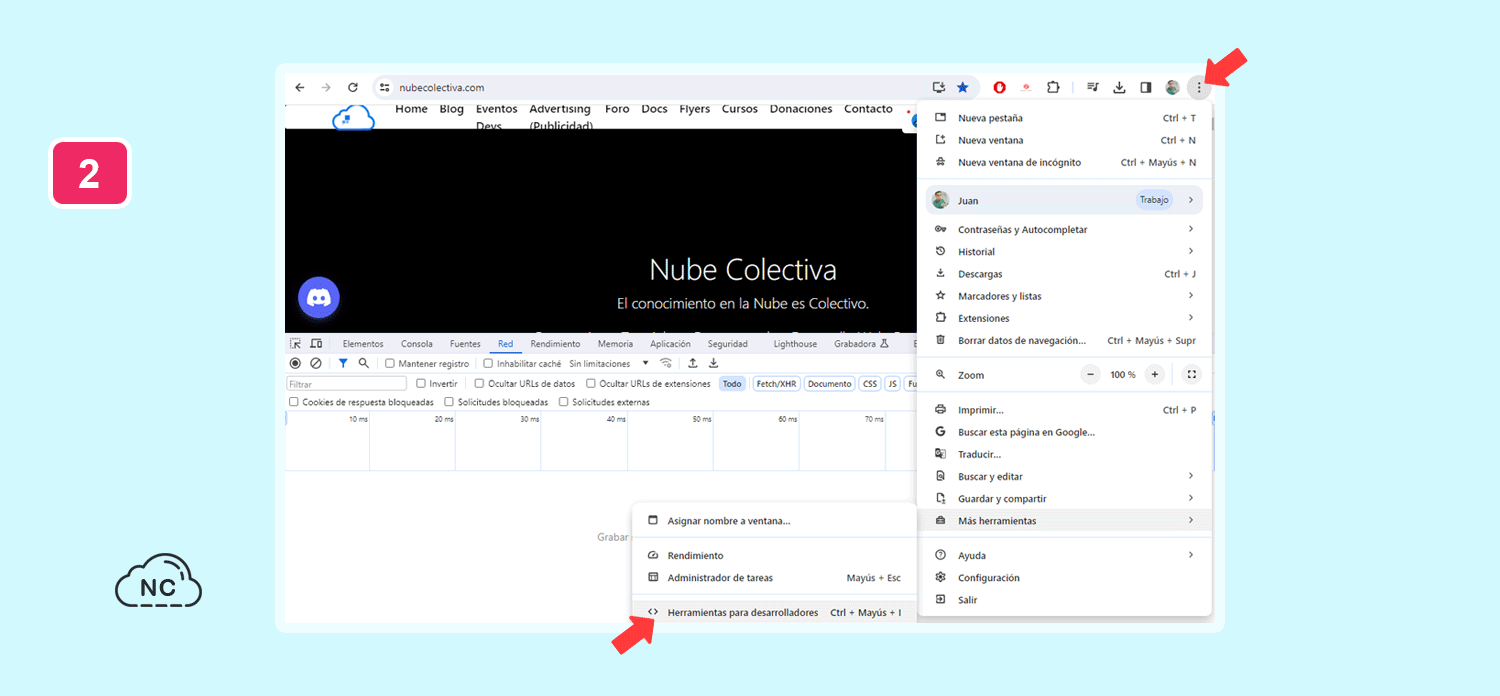 Las herramientas para desarrolladores son usadas por desarrolladores y diseñadores web Pasos para abrir las Chrome DevTools