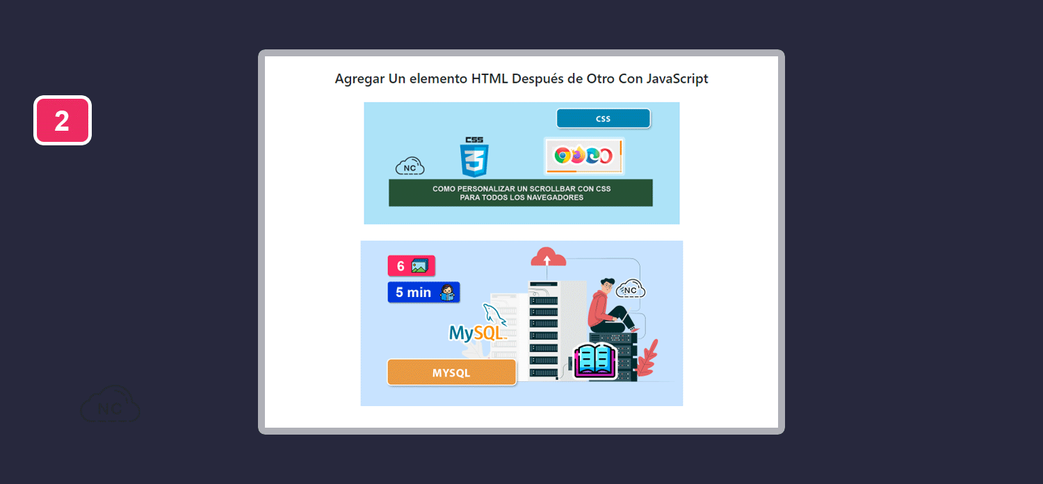 Para este tutorial he decidido insertar una imagen Elemento HTML insertado después de otro con JavaScript