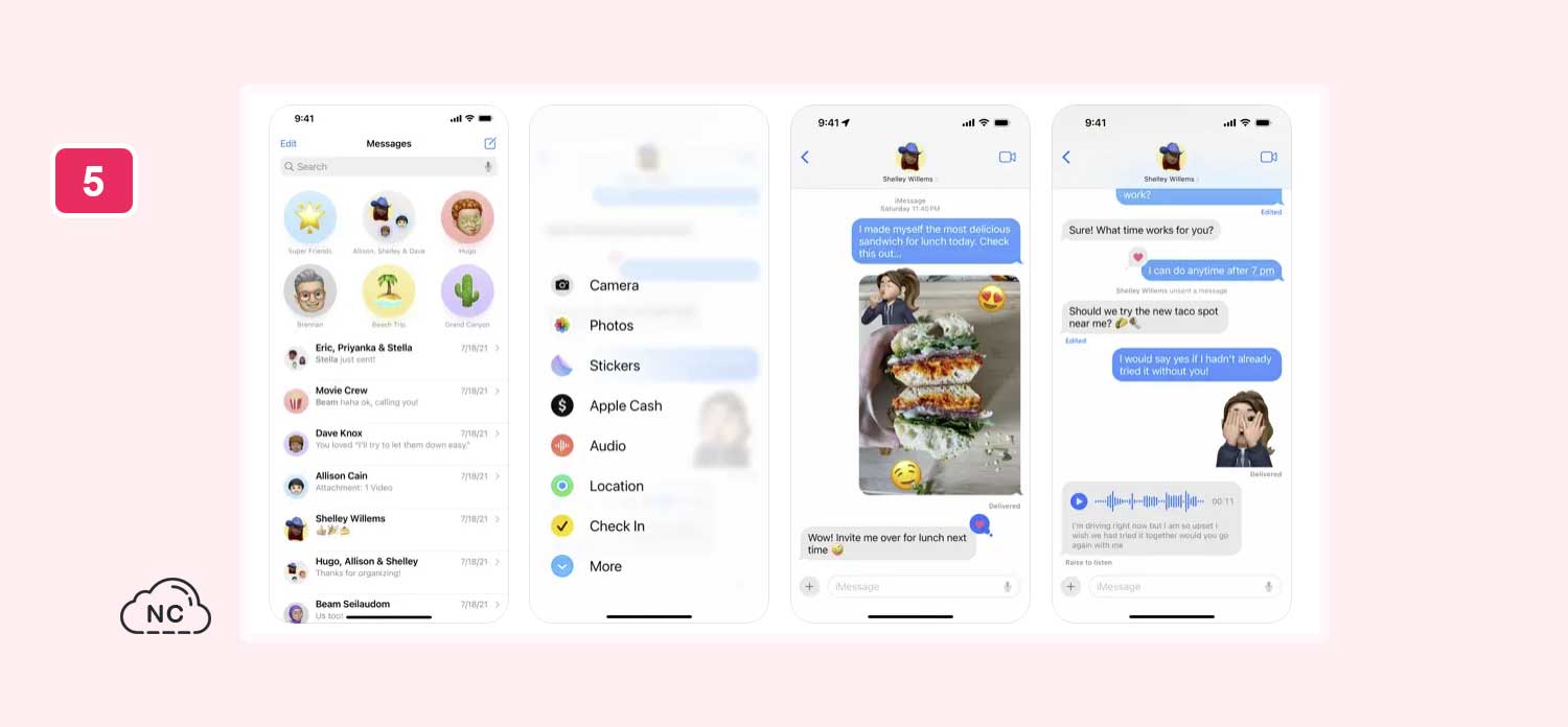 La comunicación mediante los dispositivos iOS ahora será más divertida Interfaces de la aplicación Messages de iOS