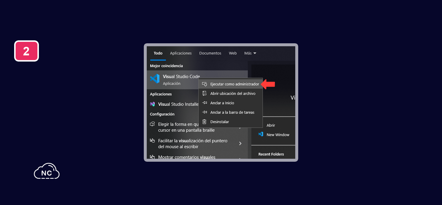 Los sistemas operativos Linux y Mac tienen su propia manera de abrir un programa como administrador Abriendo Visual Studio Code como Administrador