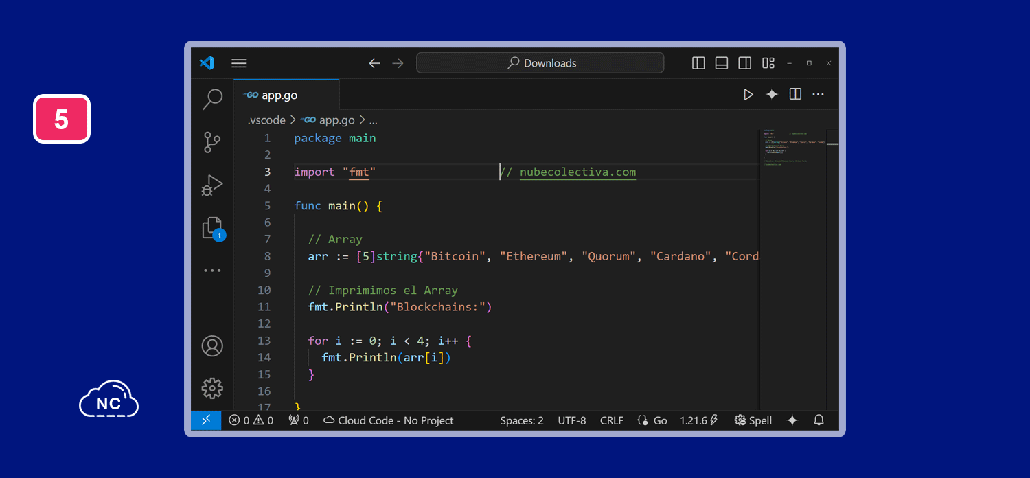 Go presenta características únicas que otros lenguajes de programación no tienen Código del lenguaje de programación Go