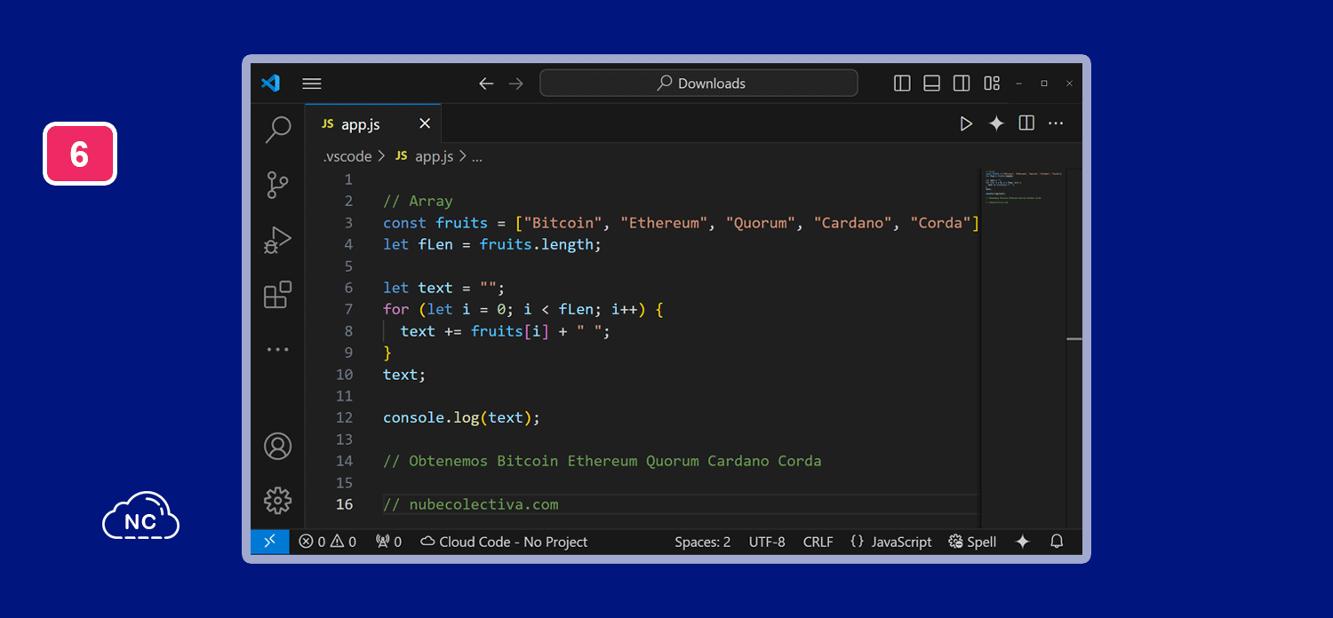 Más del 98% de las páginas web de Internet están creadas con JavaScript Código del lenguaje de programación JavaScript