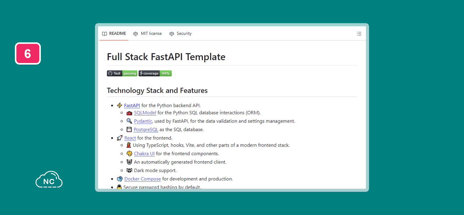 Su sistema de administración cuenta con modo oscuro o dark mode Repositorio de Full Stack FastAPI Template en GitHub