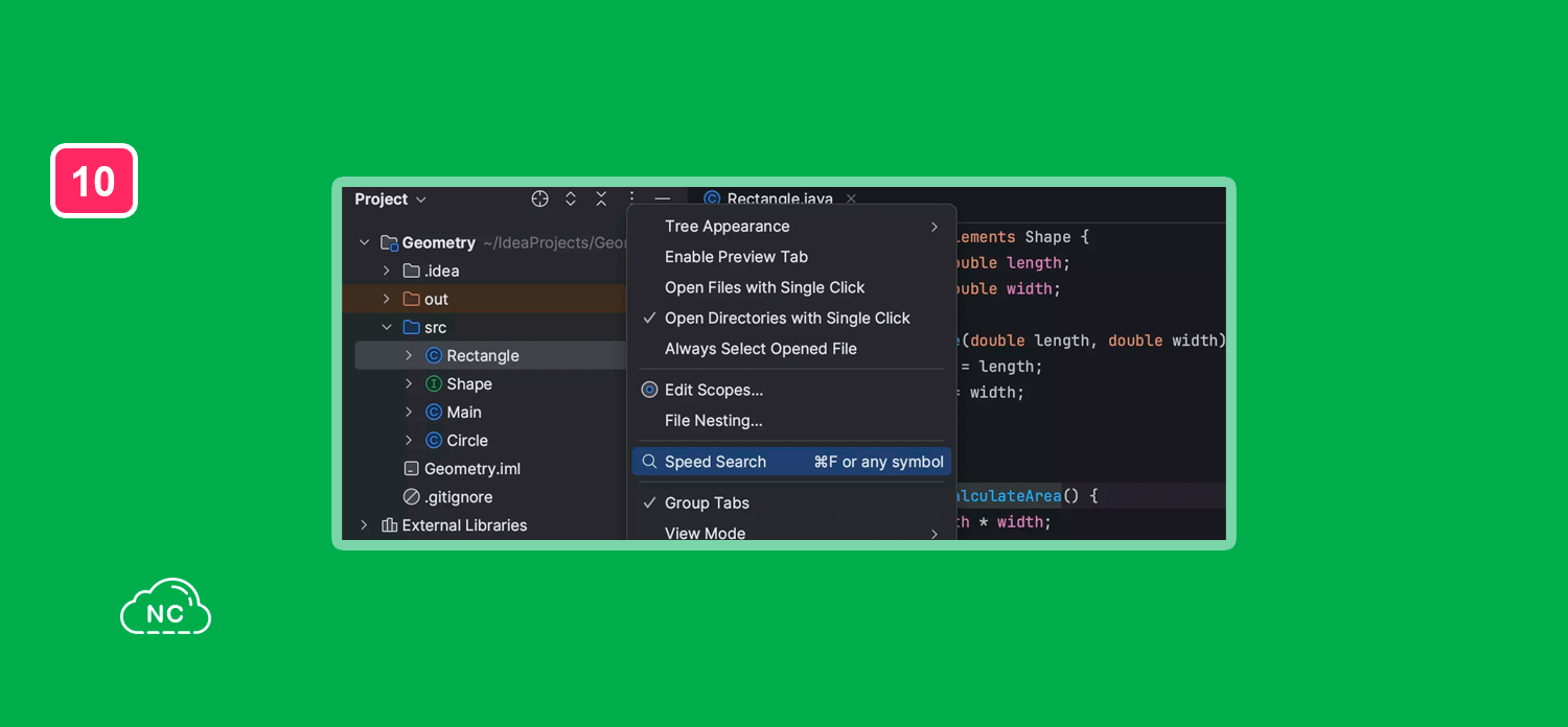 También puedes presionar las teclas CTRL + F para acceder a este buscador Búsqueda rápida disponible mediante acceso directo en IntelliJ IDEA 2023.3