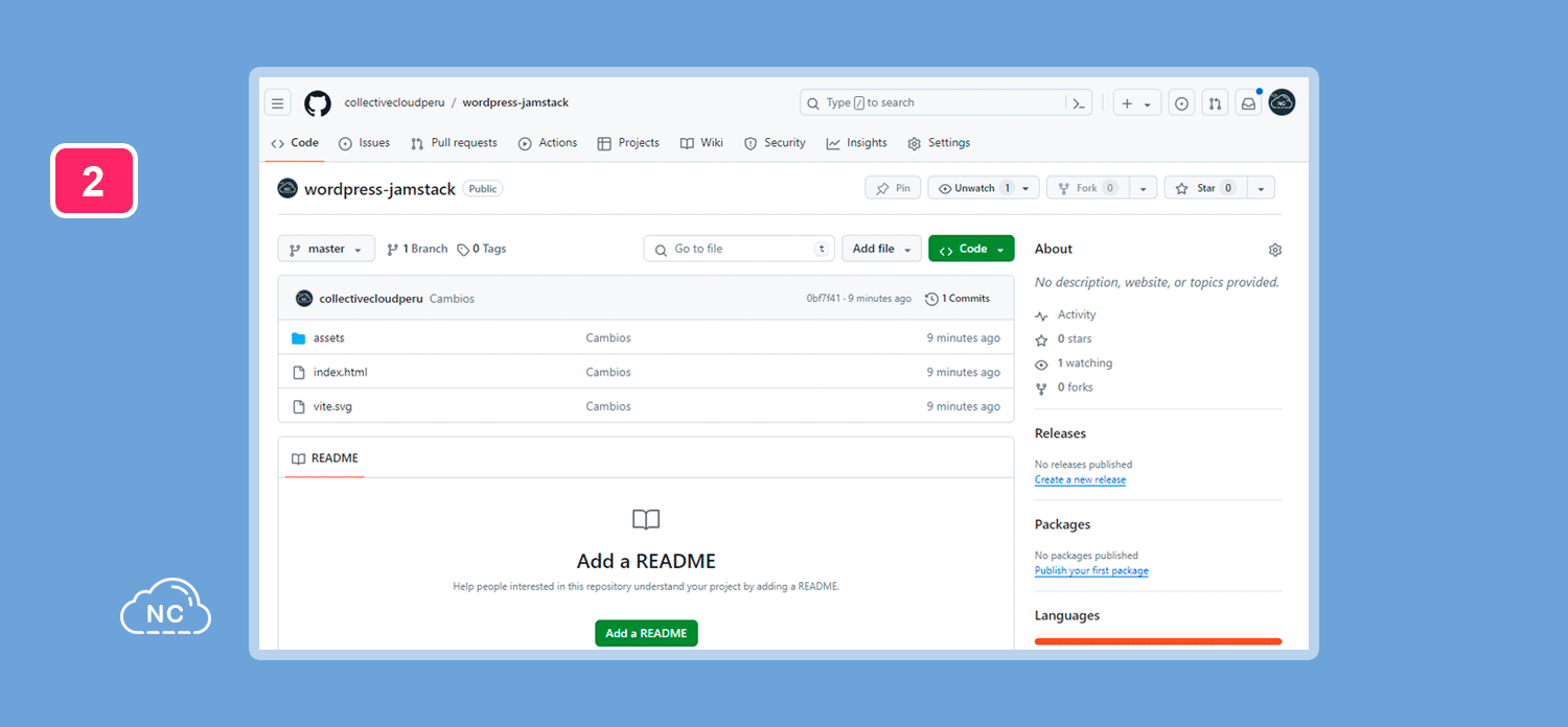 La idea es usar el repositorio como base para publicar el proyecto en Netlify Repositorio de GitHub del proyecto WordPress JAMStack