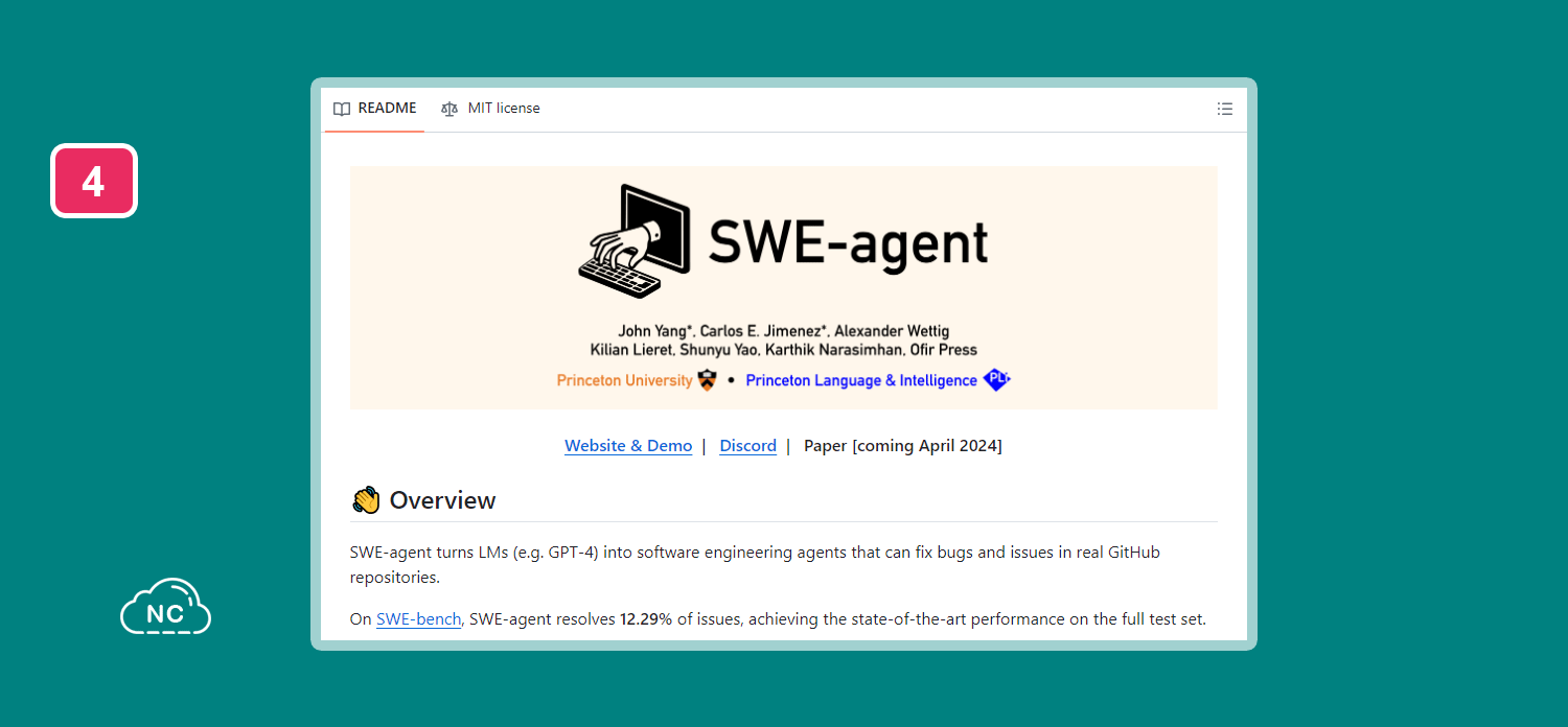 En su repositorio puedes encontrar un enlace a una demo en su sitio web Repositorio de SWE-agent en GitHub
