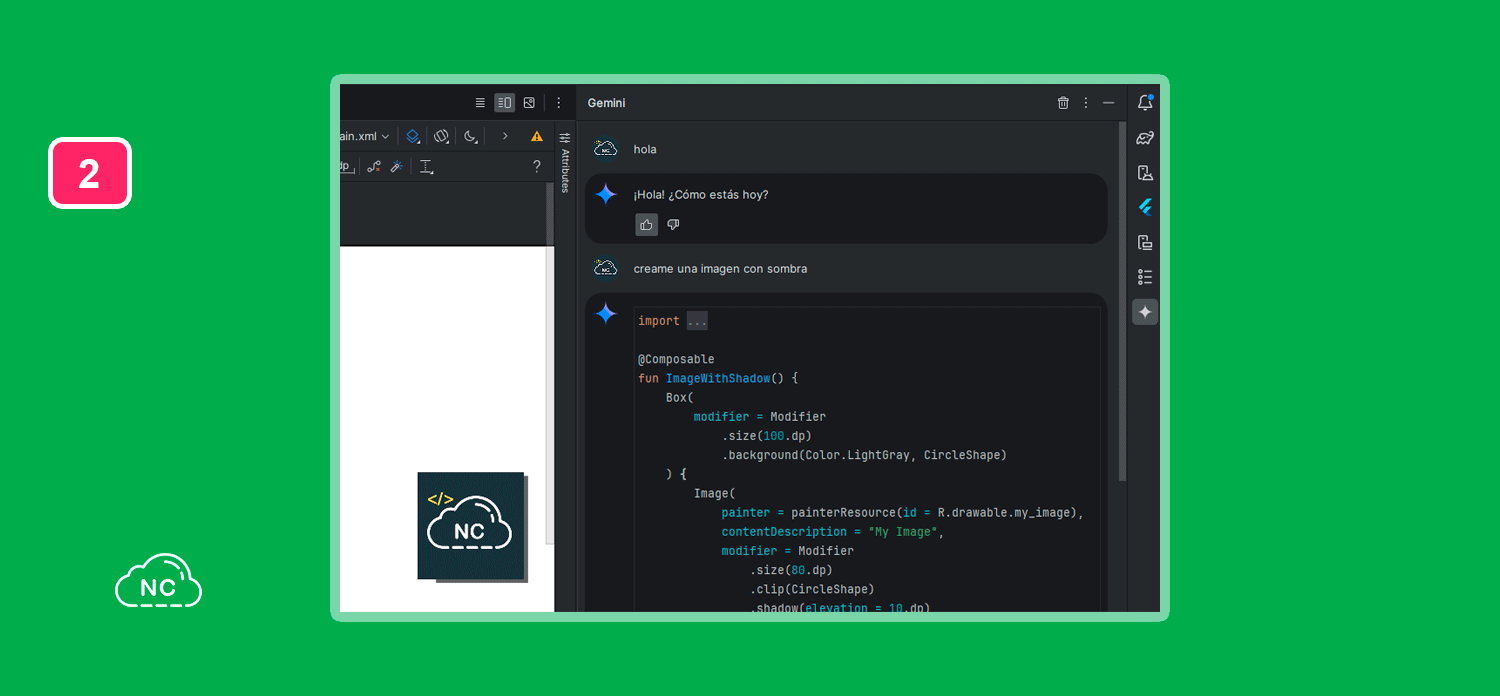 En la mayoría de casos las mejores respuestas se obtienen para consultas sobre Kotlin y Android Usando Gemini AI en Android Studio