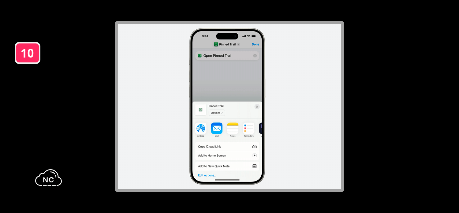 Puedes pinear diferentes aplicaciones y elementos Aplicación con la opción para crearle un acceso directo en la pantalla principal