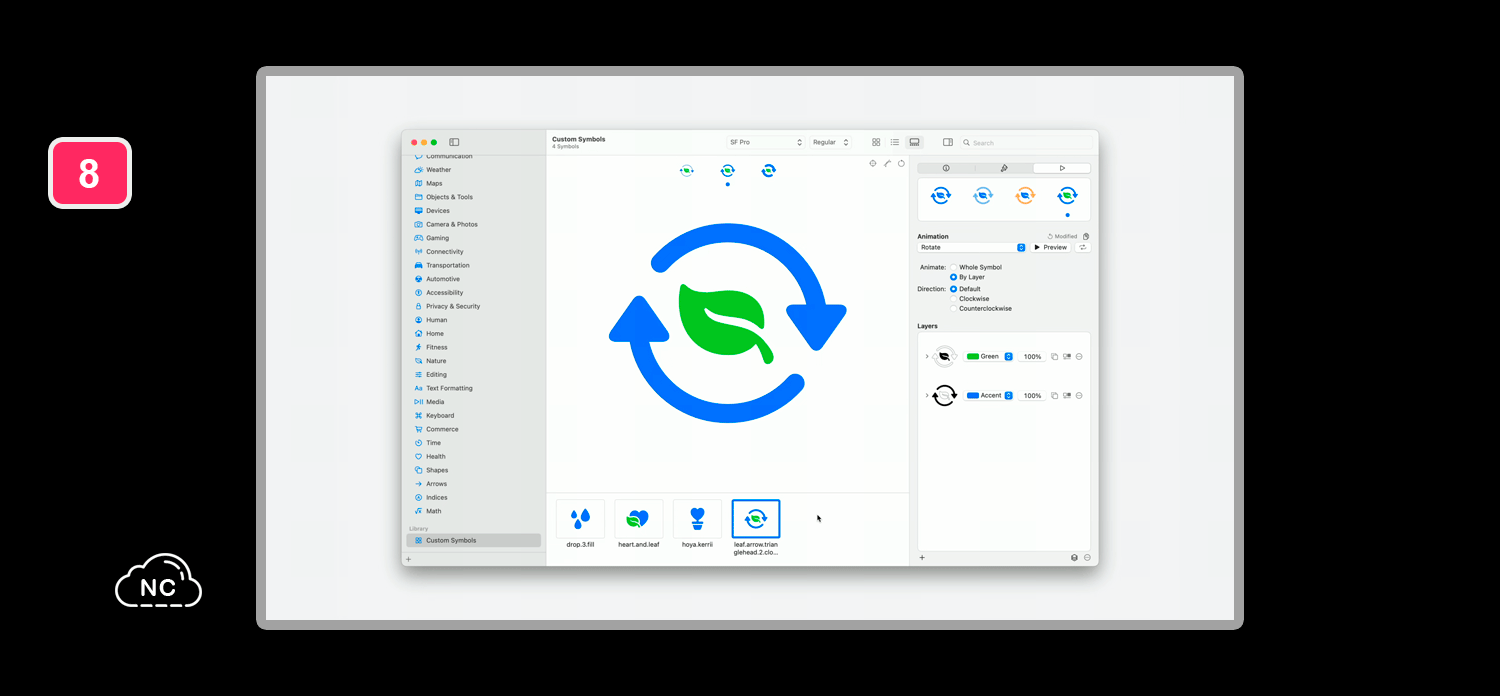 Puedes ver en tiempo real la animación de tu icono personalizado Creando un icono animado personalizado